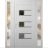 Front Exterior Prehung Metal-Plastic Door | Manux 8933 Walnut | 2 Side Sidelite Transoms | Office Commercial and Residential Doors Entrance Patio Garage 54" x 80" (W12+30+12" x H80") Right hand Inswing White