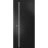 Sliding French Pocket Door with | Planum 0310 Chocolate Ash and Aluminum Strips | Kit Trims Rail Hardware | Solid Wood Interior Bedroom Sturdy Doors Black Matte
