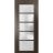 Sliding French Pocket Door | Quadro 4002 Black Matte with Frosted Glass | Kit Trims Rail Hardware | Solid Wood Interior Bedroom Sturdy Doors Chocolate Ash
