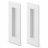 Rectangular Recessed Finger Pull for Sliding Pocket Closet Bypass Doors - Black (pack of 2) White