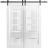 Double Barn Door 36 x 80 inches | Quadro 4088 Gloss Black | 13FT Rail Track Set | Solid Panel Interior Doors Gloss White