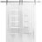 Double Barn Door 36 x 80 inches | Quadro 4088 Gloss White | 13FT Silver Rail Track Set | Solid Panel Interior Doors Gloss White