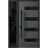 Front Exterior Prehung Steel Door / Ronex 0131 Black Enamel / Sidelight Exterior Window Sidelite / Stainless Inserts Entry Metal Modern Painted W36+12" x H80" Right hand Inswing Gray