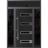 Front Exterior Prehung Steel Door / Ronex 0131 Black Enamel / 2 Sidelight and Transom Window Sidelite / Stainless Inserts Entry Metal Modern Painted W14+36+14" x H80+16" Right hand Inswing Black