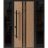 Front Exterior Prehung Steel Door / Ronex 1055 Teak / 2 Sidelight Exterior Windows Sidelites/ Entry Metal Modern Painted W16+36+16" x H80" Right hand Inswing Oak