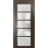 Solid French Door | Quadro 4002 Chocolate Ash with Frosted Glass | Single Regular Panel Frame Trims Handle | Bathroom Bedroom Sturdy Doors  Chocolate Ash