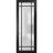 Slab Barn Door Panel | Planum 2112 Chocolate Ash with Frosted Glass and Aluminum Strips | Sturdy Finished Doors | Pocket Closet Sliding Black Matte