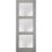 Slab Barn Door Panel Clear Glass 3 Lites | Lucia 2552 White Silk | Sturdy Finished Doors | Pocket Closet Sliding Ginger Ash