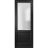 Slab Barn Door Panel | Lucia 22 Matte Black with Frosted Glass | Sturdy Finished Doors | Pocket Closet Sliding Black Matte