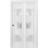 Sliding Closet Bi-fold Doors | Lucia 4070 White Silk with Frosted Glass | Sturdy Tracks Moldings Trims Hardware Set | Wood Solid Bedroom Wardrobe Doors White