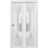 Sliding Closet Bi-fold Doors | Planum 2102 Chocolate Ash with Frosted Glass | Sturdy Tracks Moldings Trims Hardware Set | Wood Solid Bedroom Wardrobe Doors  White
