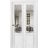 Sliding Closet Bi-fold Doors | Lucia 1533 White Silk with Clear Glass | Sturdy Tracks Moldings Trims Hardware Set | Wood Solid Bedroom Wardrobe Doors  White