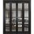 Sliding Closet Double Bi-fold Doors | Felicia 3355 Matte Black with Clear Glass | Sturdy Tracks Moldings Trims Hardware Set | Wood Solid Bedroom Wardrobe Doors  Black Matte