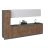 Kitchen Elegant Collection Gray Color Base Size 11Ft Wide Natural Teak & White Gloss