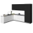 Kitchen Harmony Collection White Matte Color Base Size 8x10Ft Wide Black & White Gloss