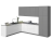 Kitchen Harmony Collection White Matte Color Base Size 8x10Ft Wide Gray & White Gloss