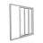 Patio Exterior Metal-Plastic Sliding Doors / Patio 8166 White Silk 64" x 80" Left active door / Tempered Clear Glass Bypass Door White