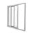 Patio Exterior Metal-Plastic Sliding Doors / Patio 8166 Grey Ash 72" x 80" Left active door / Tempered Clear Glass Bypass Door White