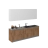 Kitchen Fusion Collection White Gloss Color Base Size 8.5Ft Wide Natural Teak & White Gloss