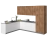 Kitchen Harmony Collection White Matte Color Base Size 8x10Ft Wide Natural Teak & White Gloss