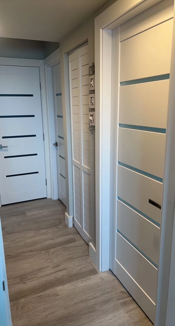 Single mdf modern interior swing door with frosted glass | Quadro 4117 White | 18 x 80 photo#8