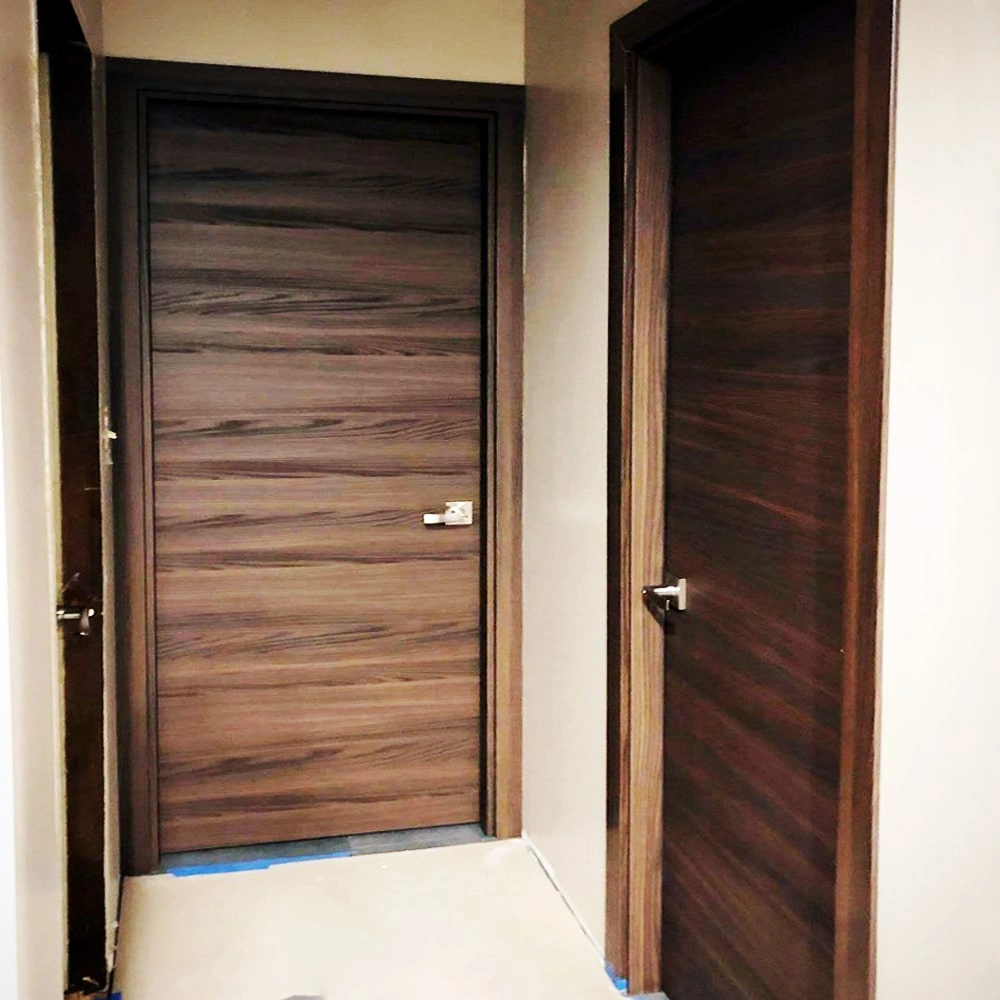 Single solid wood with honeycomb modern interior swing door | Planum 0010 Chocolate Ash | 18 x 80 photo#22