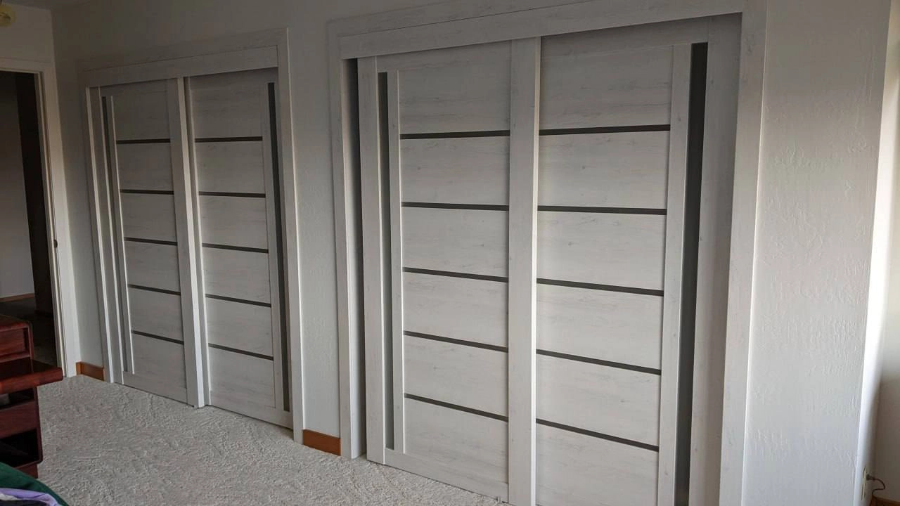 Single mdf modern interior door slab with frosted glass | Quadro 4088  Ginger Ash | 18 x 80 photo#22