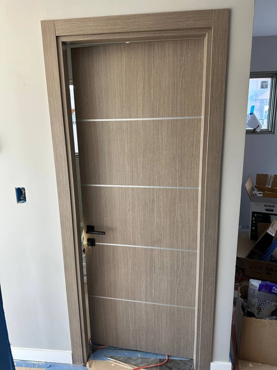 Double solid wood with honeycomb sliding modern interior pocket double door | Planum 0020 White | 36 x 80 (2* 18x80) photo#14