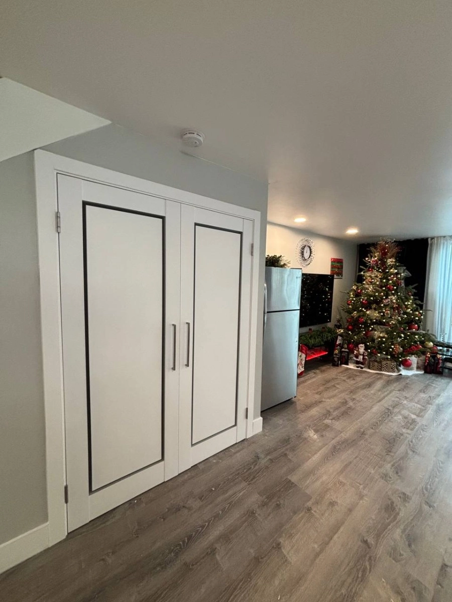 Single solid core interior swing door with frosted glass | Planum 0888 Painted White | 18 x 80 photo#12