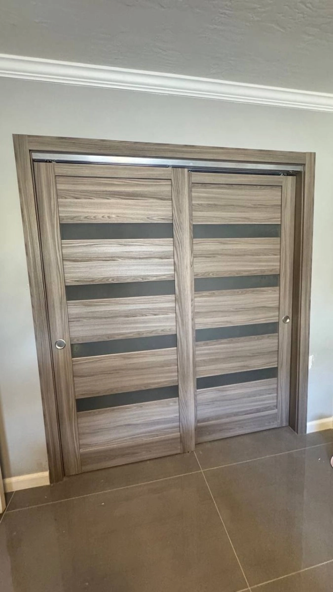 Double mdf french interior swing double door with frosted glass | Quadro 4113 Black Matte | 60 x 80 (2* 30x80) photo#12