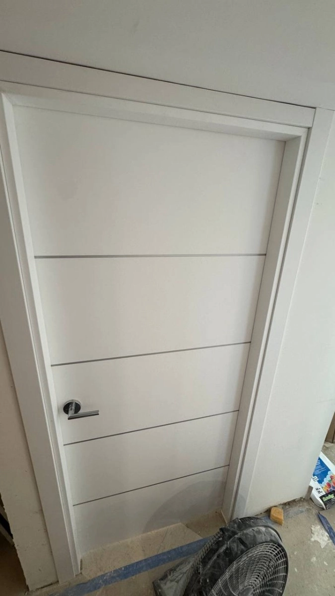 Double solid wood with honeycomb sliding modern interior pocket double door | Planum 0020 White | 36 x 80 (2* 18x80) photo#15