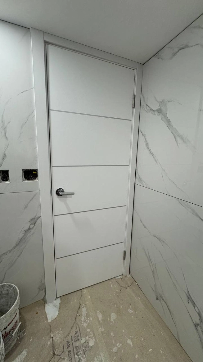 Double solid wood with honeycomb sliding modern interior pocket double door | Planum 0020 White | 36 x 80 (2* 18x80) photo#17