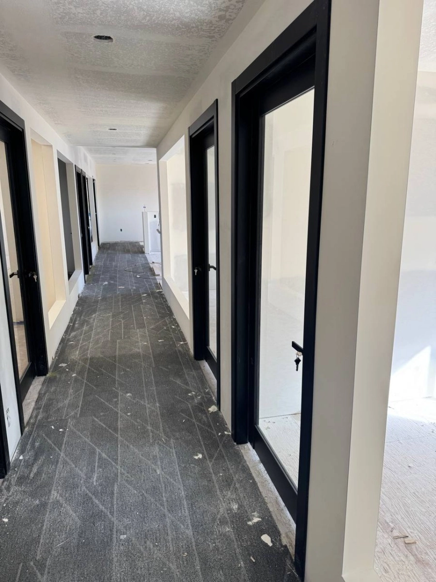 Single solid core luxury interior swing door with clear glass | Lucia 2166 Black Matte | 18 x 80 photo#13