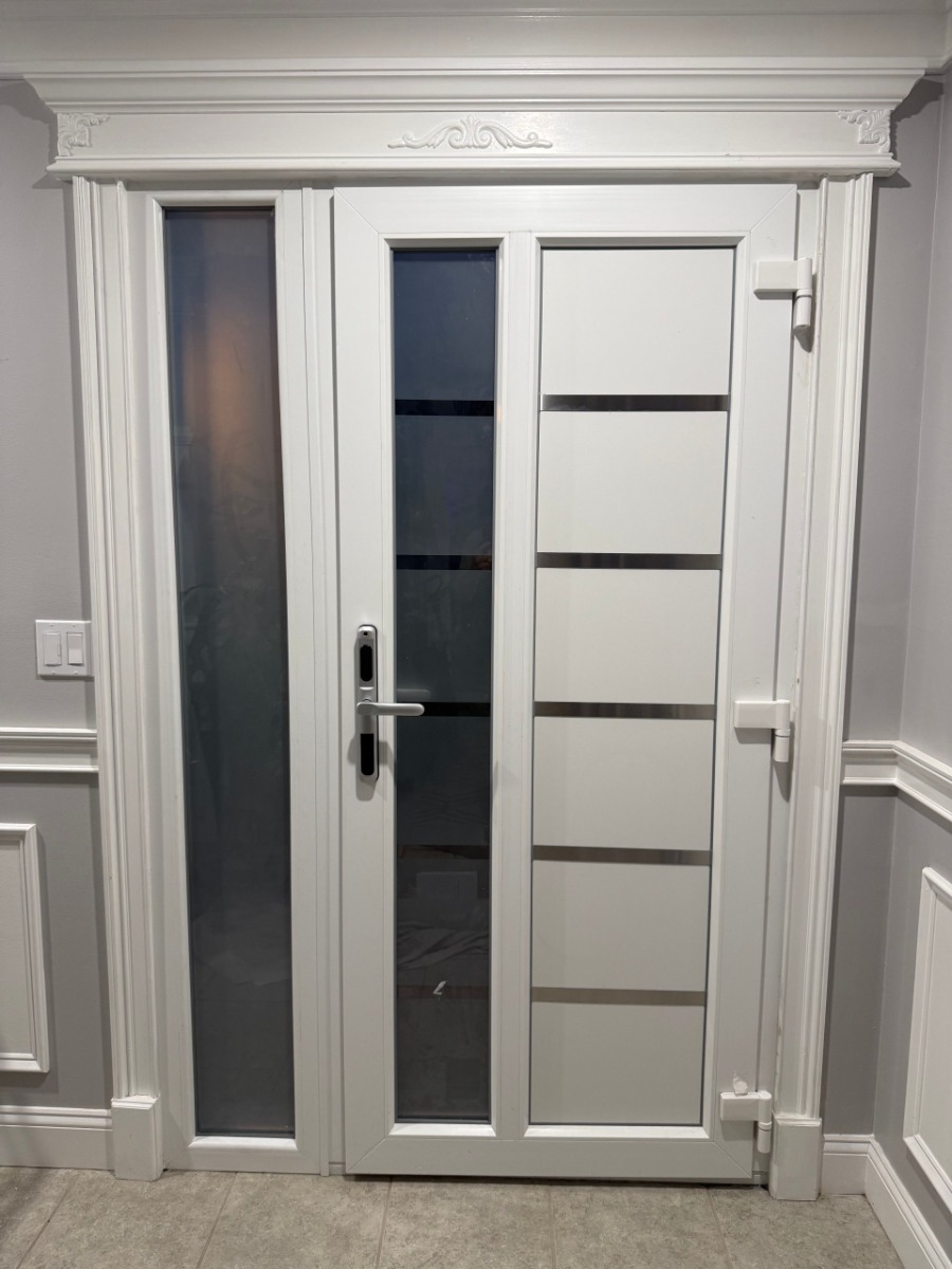 Manux 8088 White Silk (decided to reverse the door and install it as outswing door)