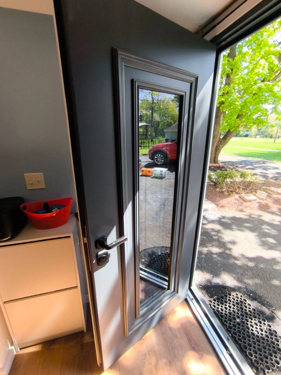 Ballucio 6044 exterior aluminum door 36x96 grey steel Photo #14