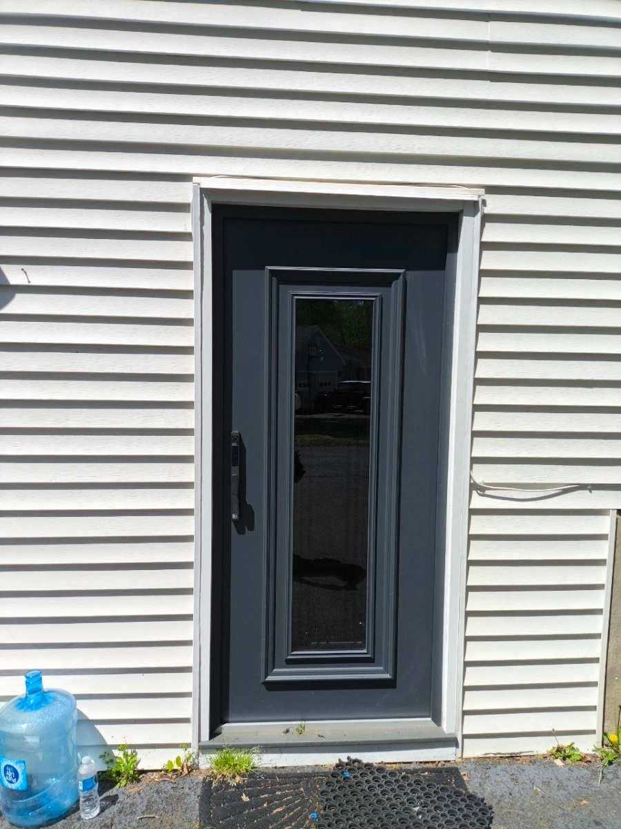 Ballucio 6044 exterior aluminum door 36x96 grey steel Photo #13