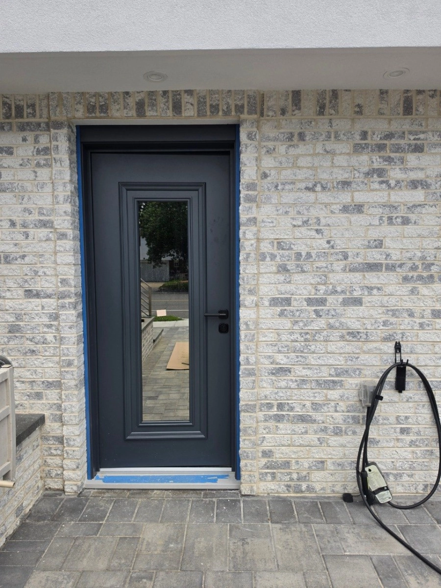 Ballucio 6044 exterior aluminum door 36x96 grey steel Photo #10