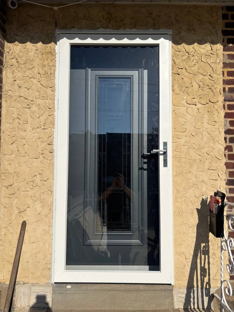 Ballucio 6044 exterior aluminum door 36x96 grey steel Photo #16
