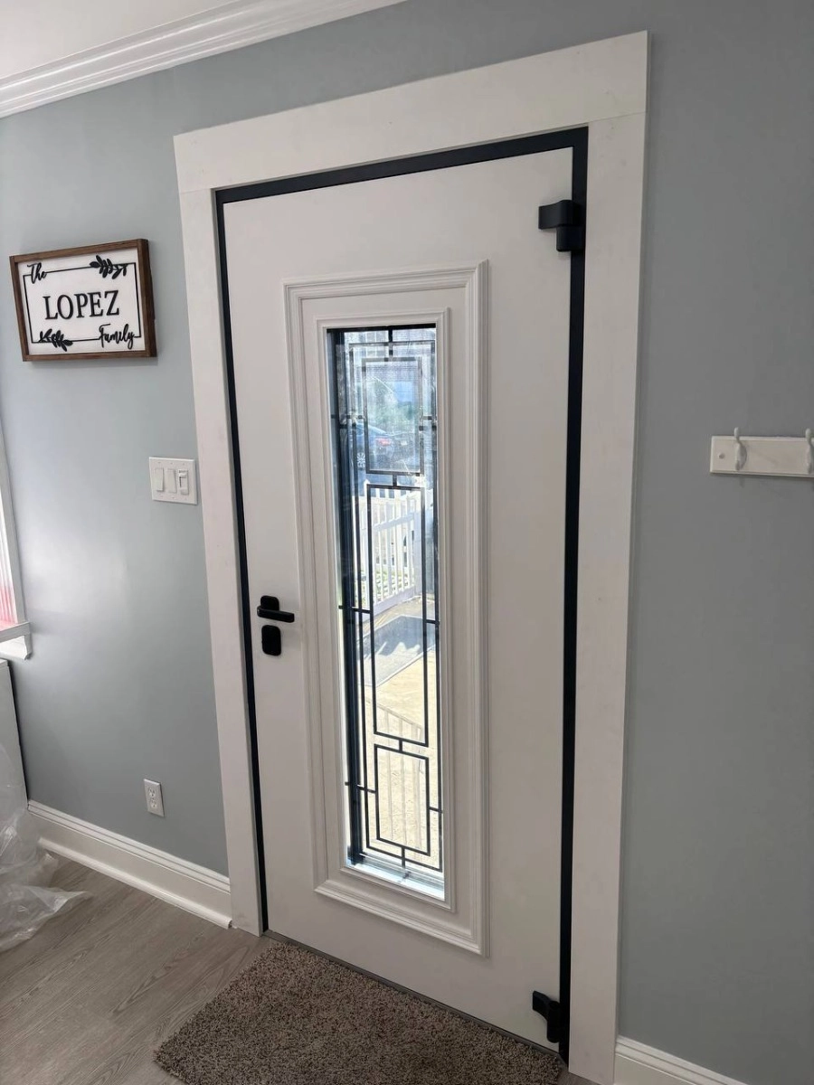 Ballucio 6044 exterior aluminum door 36x96 grey steel Photo #17