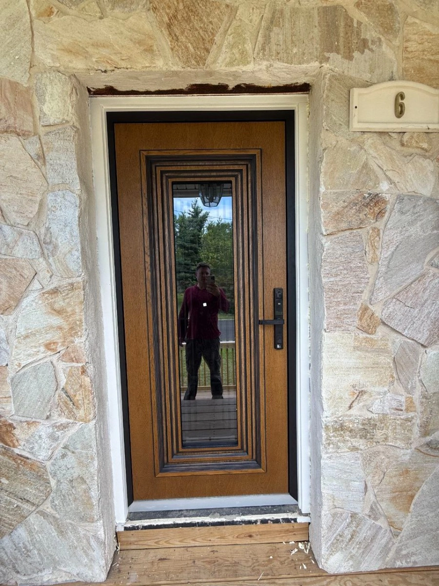 Ballucio 6644 exterior aluminum door 48x94 (36+12x80+14) brown steel Photo #8