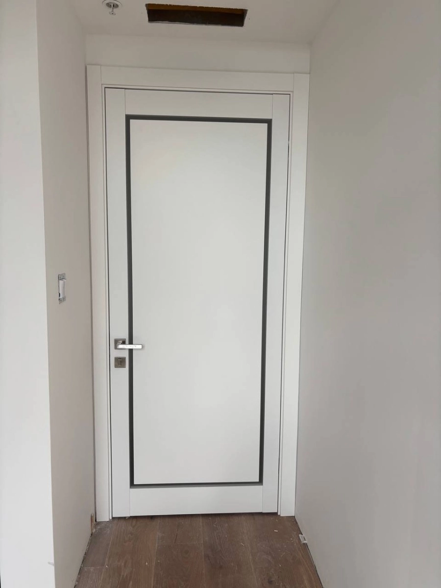 Single solid core interior swing door with frosted glass | Planum 0888 Painted White | 18 x 80 photo#20