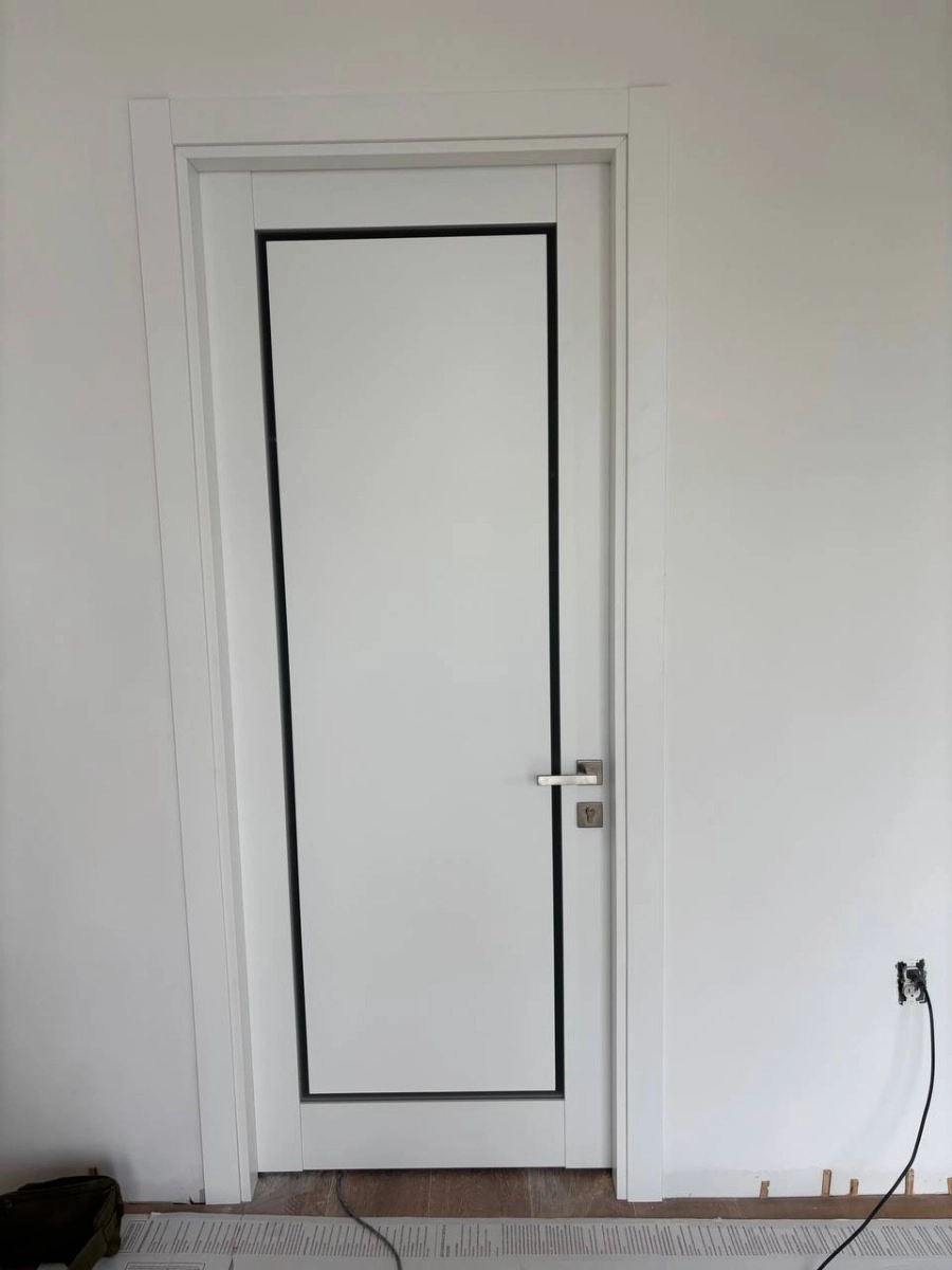 Single solid core interior swing door with frosted glass | Planum 0888 Painted White | 18 x 80 photo#22