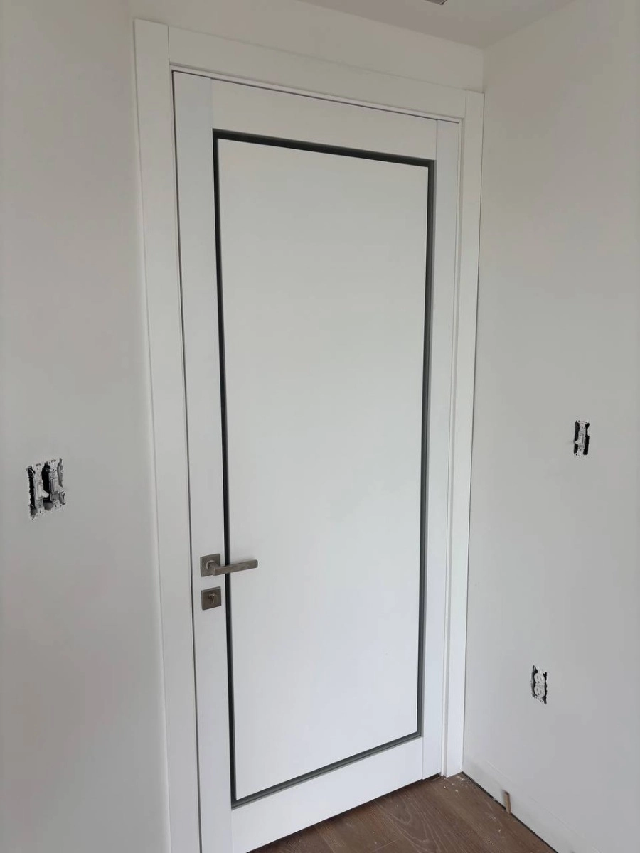 Single solid core interior swing door with frosted glass | Planum 0888 Painted White | 18 x 80 photo#23