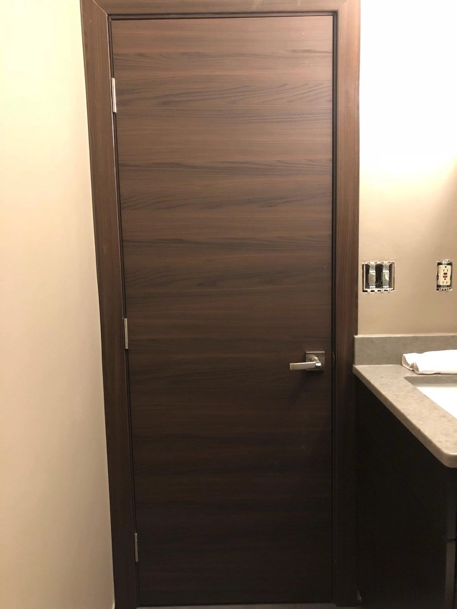 Single solid wood with honeycomb modern interior swing door | Planum 0010 Chocolate Ash | 18 x 80 photo#23