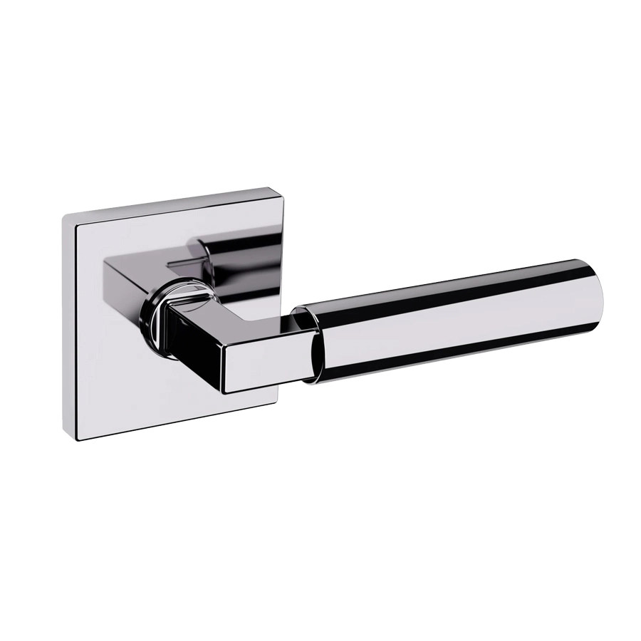 LONDON Modern Round Door Handle-Polished Chrome (Standard (Europe)) || Modern Solid Hidden Door with Handle | Planum 0010 Primed with Silver Hidden Frame 24" x 108" Left-hand Inswing Silver Frame | Concealed Hinges Lock Handle | Modern Wardrobe Wood Frameless Doors