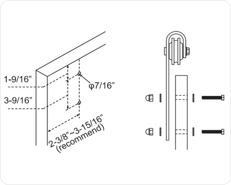 Attach steel hangers to doors