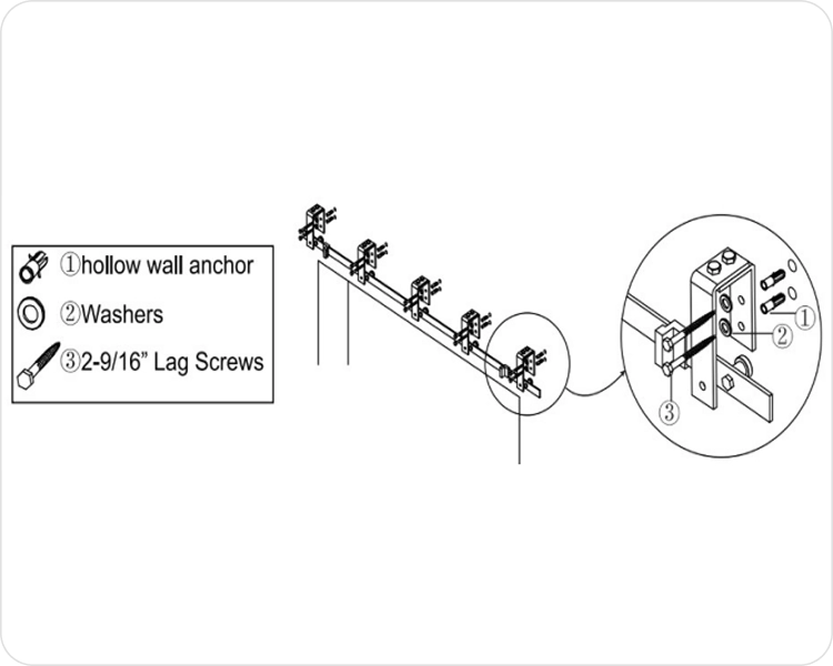 Attach bypass brackets to wall