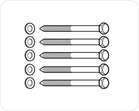 C - rail mounting bolts with washers
