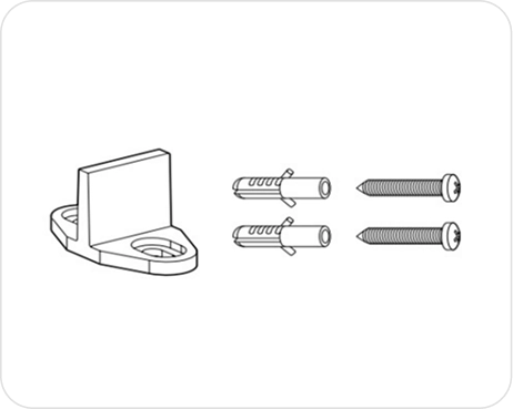 H - single door guide, with screws and anchors