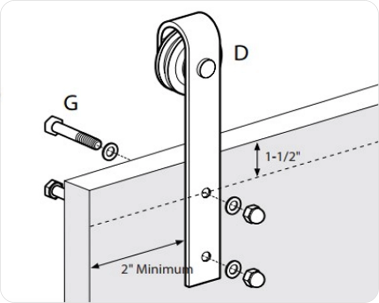 Install rollers on door